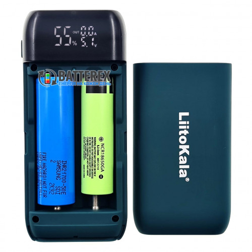 Liitokala Lii-MP2 Green - повербанк на 2 акумулятори 18650/21700 із швидким зарядом QC3.0 и PD3.0 - зелений