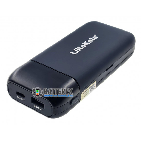 Liitokala Lii-MP2 Grey - повербанк на 2 акумулятори 18650/21700 із швидким зарядом QC3.0 и PD3.0 - сірий/чорний