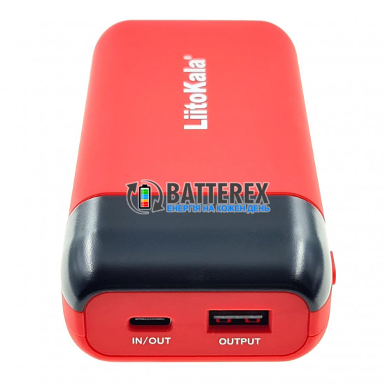 Liitokala Lii-MP2 Red - повербанк на 2 акумулятори 18650/21700 із швидким зарядом QC3.0 и PD3.0 - червоний
