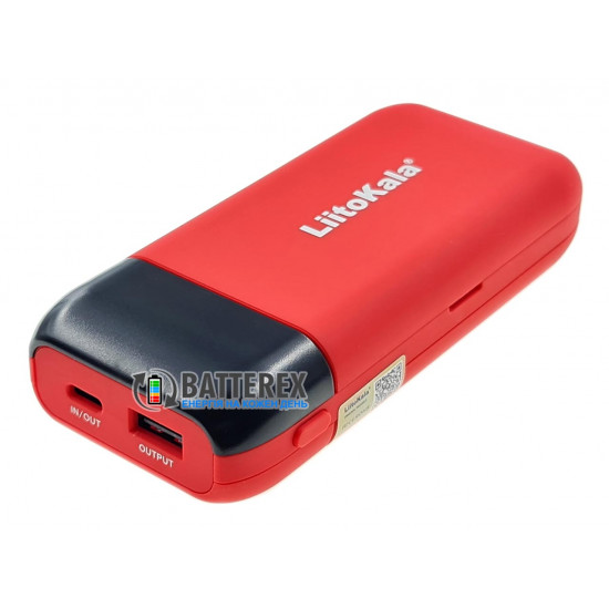 Liitokala Lii-MP2 Red - повербанк на 2 акумулятори 18650/21700 із швидким зарядом QC3.0 и PD3.0 - червоний