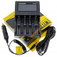LiitoKala Lii-PD4 + автоадаптер 12V - універсальний 4-канальний зарядний пристрій (цифровий дисплей, струм заряду до 2А)