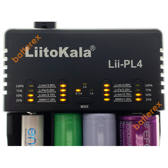 Зарядний пристрій LiitoKala Lii-PL4 на 4 акумулятори Ni-MH/Li-ion/LiFePO4