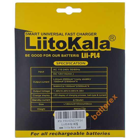 Зарядний пристрій LiitoKala Lii-PL4 на 4 акумулятори Ni-MH/Li-ion/LiFePO4