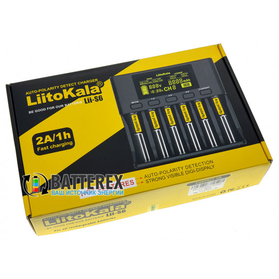 Зарядний пристрій LiitoKala Lii-S6 на 6 акумуляторів Ni-MH/Li-ion/LiFePO4