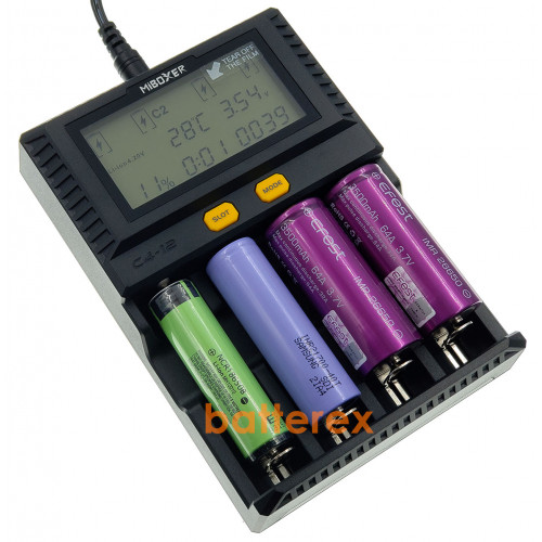MIBOXER C4-12 V2 - нова версія - підтримка акумуляторів Ni-MH/Li-ion/LiFePO4 - вибір струму заряду до 3А на канал. Гарантія 12 місяців.