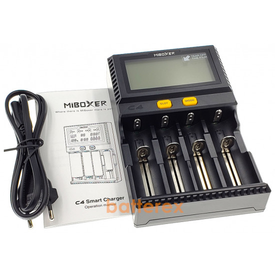 Зарядний пристрій MIBOXER C4 V4 для акумуляторів Li-ion/LiFePO4/Ni-MH