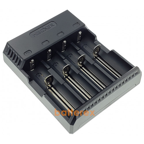 MIBOXER C4S + автоадаптер - 4-канальная зарядка для Li-ion и NiMH аккумуляторов с активацией разряженных аккумуляторов. Гарантия 12 месяцев.