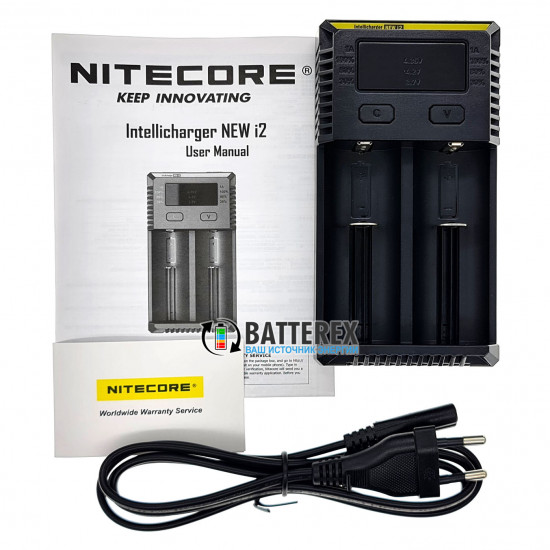 Зарядний пристрій Nitecore NEW i2 на 2 акумулятори Li-ion/LiFePO4/Ni-MH