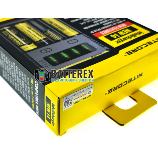 Універсальний зарядний пристрій Nitecore NEW i4 на 4 акумулятори АА, ААА, Li-ion 18650, 21700, 26650, 18500