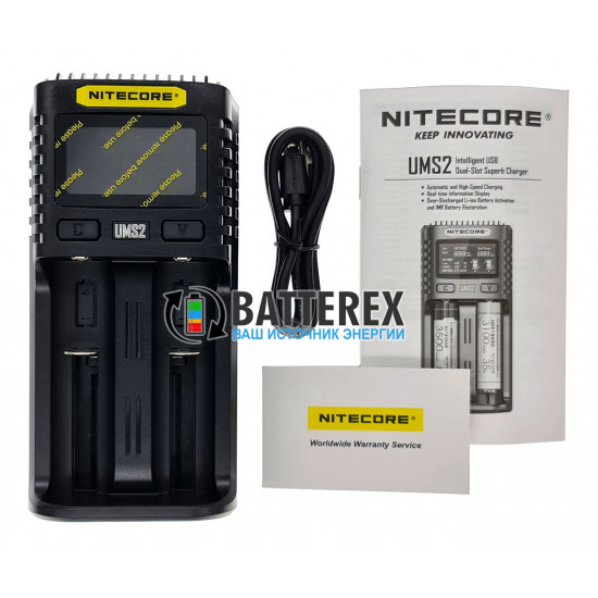 Універсальний зарядний пристрій Nitecore UMS2 на 2 акумулятори