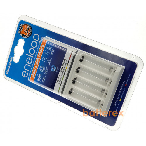 Panasonic Eneloop BQ-CC55E Smart&Quick - быстрое зарядное устройство с цветной индикацией уровня заряда аккумуляторов