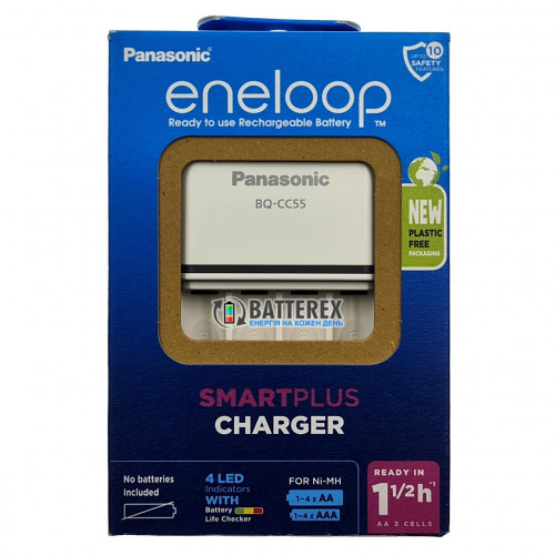 Panasonic Eneloop BQ-CC55E Smart&Quick EcoBox - швидкий зарядний пристрій із кольоровою індикацією рівня заряду акумуляторів