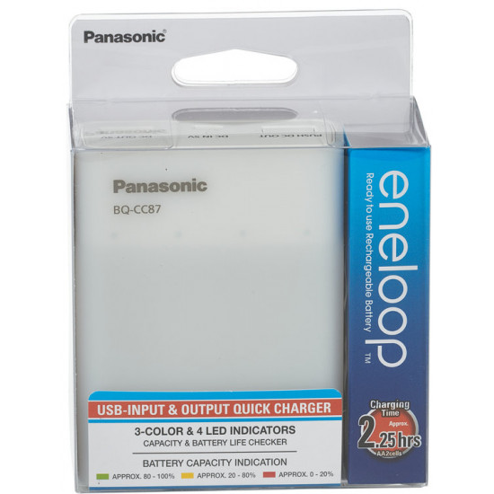 Зарядний пристрій та повербанк Panasonic Eneloop BQ-CC87