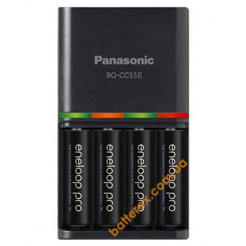 Быстрое зарядное устройство Panasonic Eneloop BQ-CC55E Smart&Quick + 4 аккумулятора AA Panasonic Eneloop Pro 2600mah