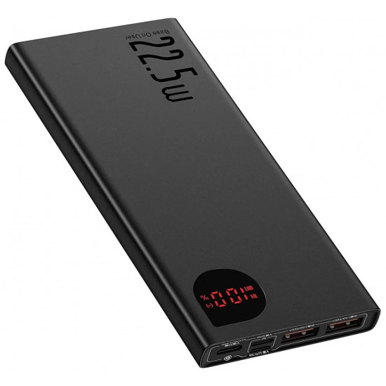Повербанк із швидким зарядом Baseus Adaman PPIMDA-B0A Metal Black 10000mAh 22.5W - колір чорний