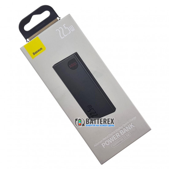Повербанк із швидким зарядом Baseus Adaman PPIMDA-B0A Metal Black 10000mAh 22.5W - колір чорний