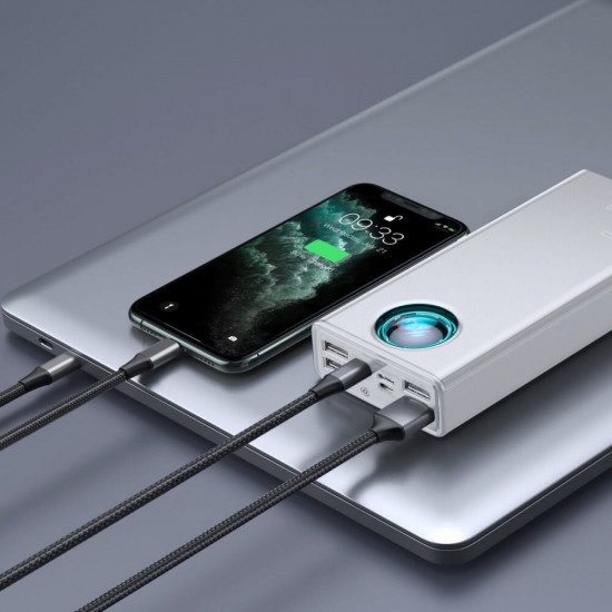 Потужний повербанк Baseus Amblight PPLG-A02 30000mAh 65W White із швидким зарядом