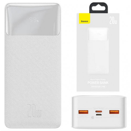 Повербанк Bipow PPDML-N02 20W 30000mAh із швидким зарядом Quick Charge 3.0 и PD 18W