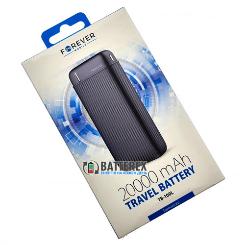 Повербанк Forever TB-100L 20000mAh на 2 порти USB 5V 2.1A