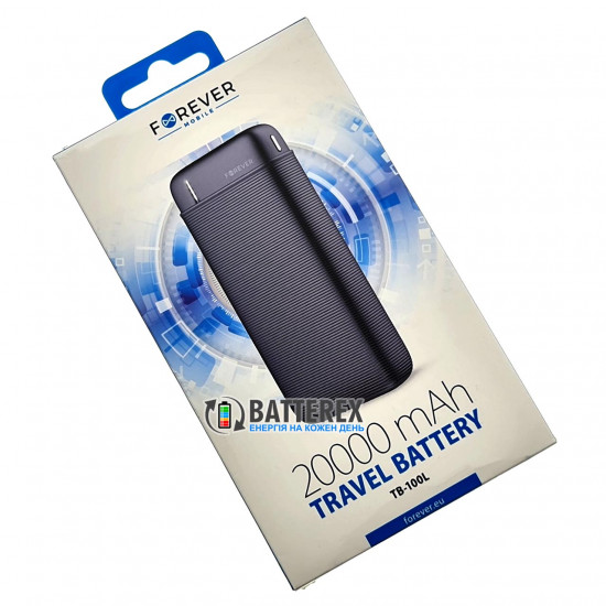 Повербанк Forever TB-100L 20000mAh на 2 порти USB 5V 2.1A