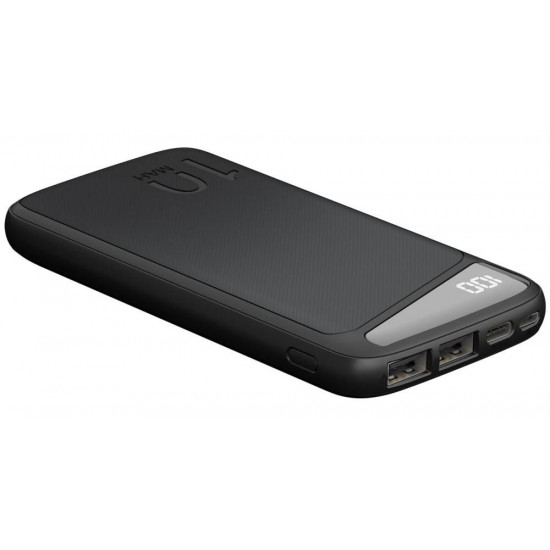 Повербанк Goobay 10000mAh 10.5W на 2 порти USB 5V 2.1A із індикацією заряду у відсотках