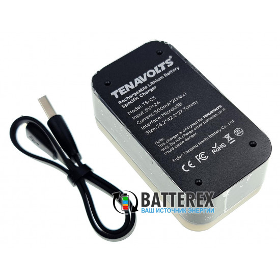 Tenavolts TS-C3 - зарядное устройство на 2 аккумуляторов Li-ion АА/AAA 1,5V