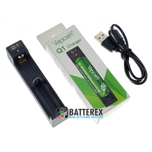 Vapcell Q1 - зарядное устройство на 1 аккумулятор Li-ion (18650, 21700, 26650, 14500, CR123A)