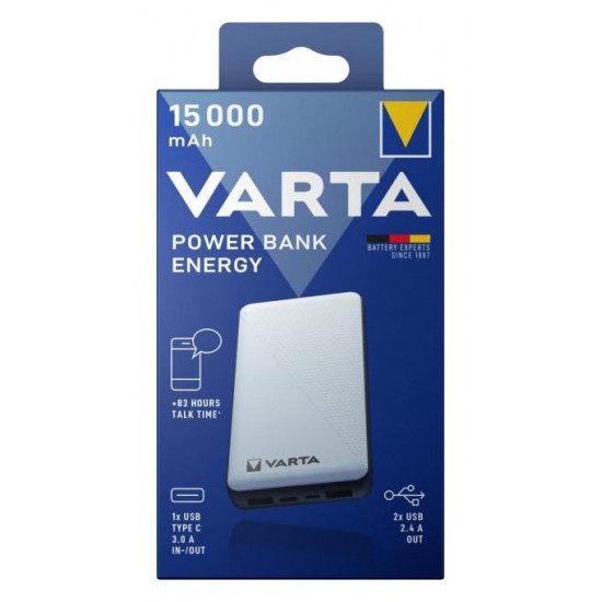 Повербанк VARTA Energy 57977 15000mAh 15W 2xUSB 5V 3A