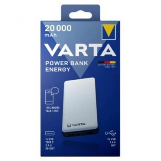 Повербанк VARTA Energy 57978 20000mAh 15W 2xUSB 5V 3A