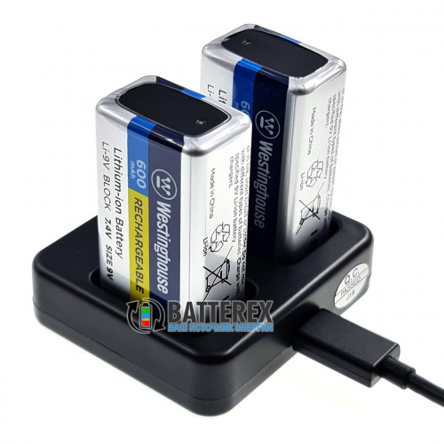 Зарядное устройство Westinghouse WBC-012-DB + 4 аккумулятора Крона Li-ion Westinghouse 600mah
