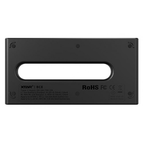 XTAR BC8 зарядний пристрій на 8 акумуляторів Li-ion 1.5V та NiMH 1.2V розмірів АА та AAA