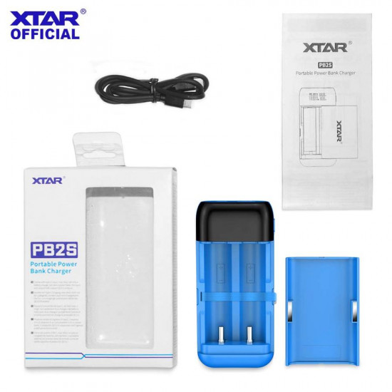 Повербанк XTAR PB2S Blue на 2 акумулятори 18650/20700/21700