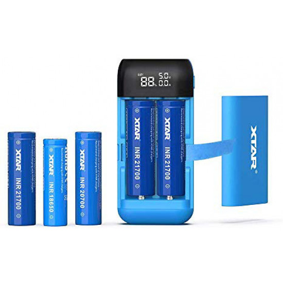 Повербанк XTAR PB2S Blue на 2 акумулятори 18650/20700/21700
