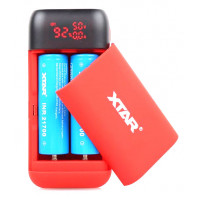 XTAR PB2S Red - повербанк на 2 акумулятори 18650/20700/21700 з функцією швидкого заряду QuickCharge