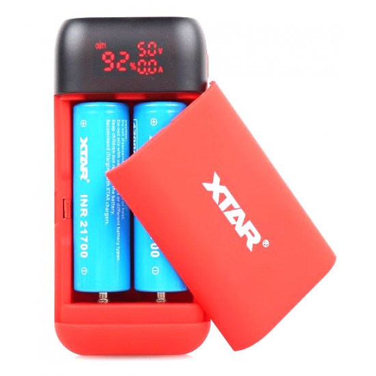 Повербанк XTAR PB2S Red на 2 акумулятори 18650/20700/21700