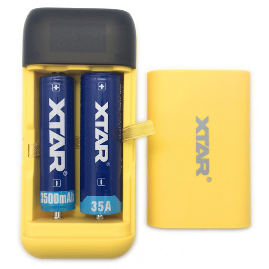 Повербанк XTAR PB2S Yellow на 2 акумулятори 18650/20700/21700