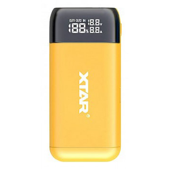 Повербанк XTAR PB2S Yellow на 2 акумулятори 18650/20700/21700