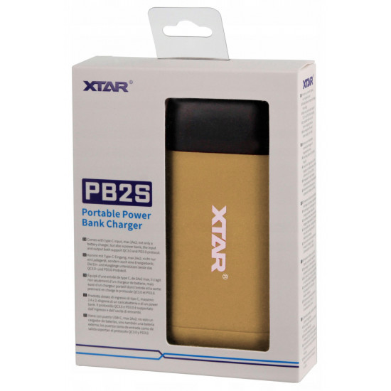 Повербанк XTAR PB2S Yellow на 2 акумулятори 18650/20700/21700
