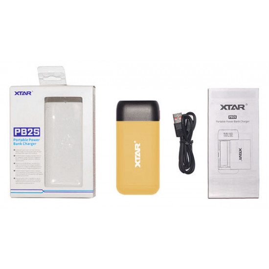Повербанк XTAR PB2S Yellow на 2 акумулятори 18650/20700/21700