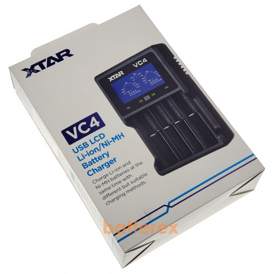 XTAR VC4 - універсальна зарядка для акумуляторів Li-Ion/Ni-MH з виміром ємності. Оригінал, гарантія 12 місяців