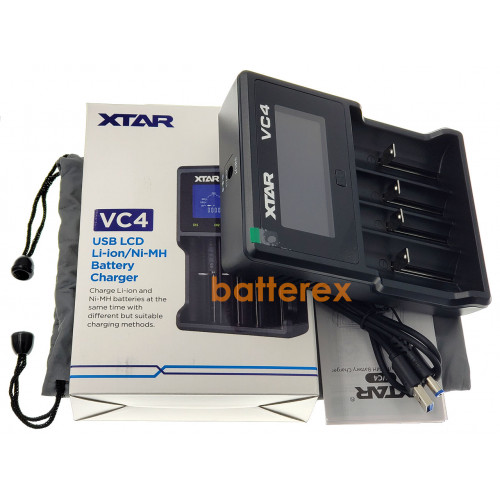 XTAR VC4 - універсальна зарядка для акумуляторів Li-Ion/Ni-MH з виміром ємності. Оригінал, гарантія 12 місяців