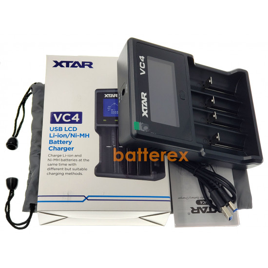 XTAR VC4 - універсальна зарядка для акумуляторів Li-Ion/Ni-MH з виміром ємності. Оригінал, гарантія 12 місяців