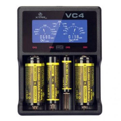 XTAR VC4 - універсальна зарядка для акумуляторів Li-Ion/Ni-MH з виміром ємності. Оригінал, гарантія 12 місяців