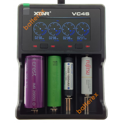 XTAR VC4S - зарядний пристрій для акумуляторів Li-Ion/Ni-MH із функціями тесту ємності та зберігання - Оригінал - гарантія 12 місяців